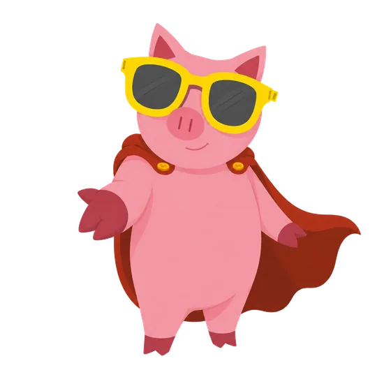 Porquinho do Preço Certo estendendo a mão para ajudar